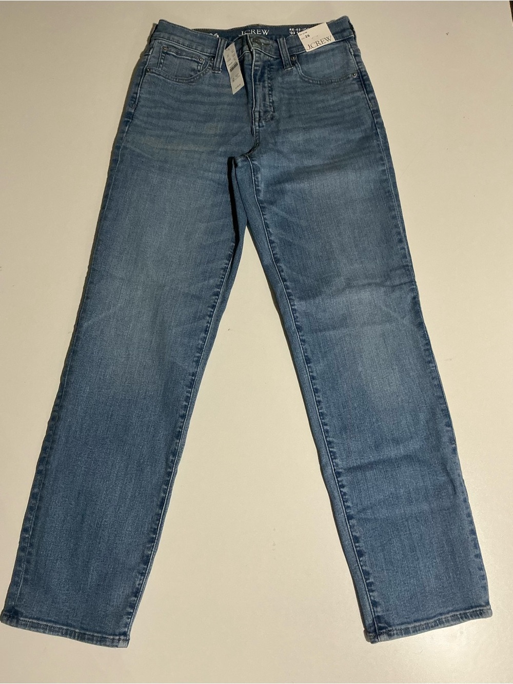 J. Crew woman’s  Straight Jeans in Light-Medium Blue Wash